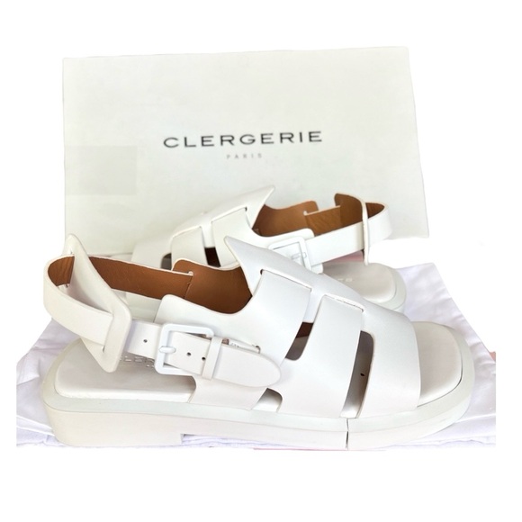 NIB Robert Clergerie Ramona Fusherman Sandal in White Size 8 - Picture 9 of 10